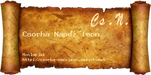 Csorba Napóleon névjegykártya